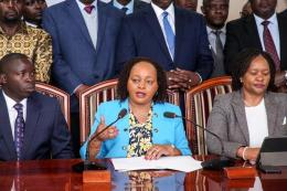 Council of Governor Chairperson Anne Waiguru adressing the media.